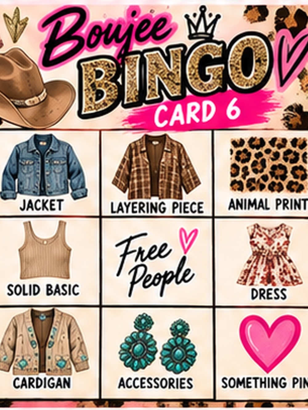 Boujee Bingo Game Card #6 | Posh Social Club